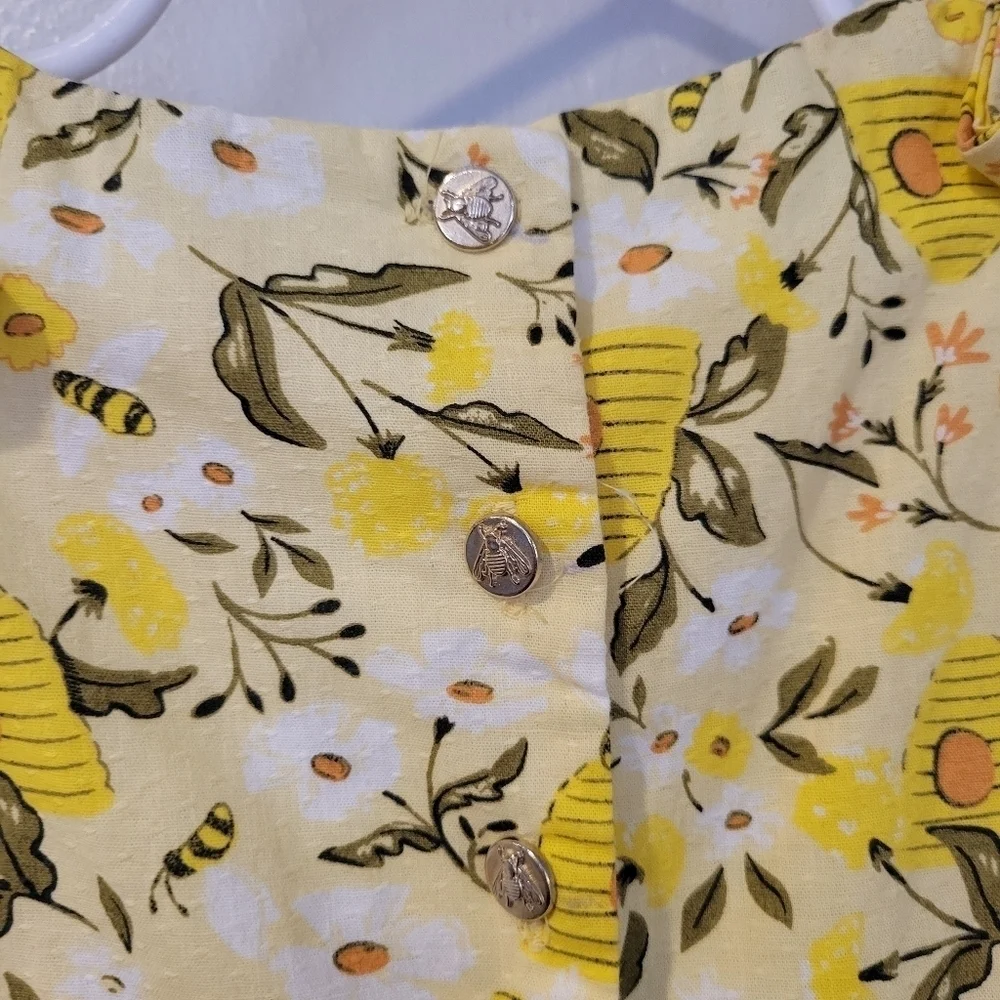 Haute Hippie Little Girls 4 Yellow Bee Beehive Print Dress Novelty Summer Spring